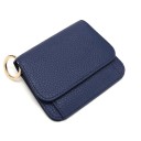 Portachiavi da donna in vera pelle con pattina e anello metallico Piccola custodia 13 x 10 x 2,5 cm Da borsa e tasca 4