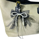 Portachiavi Perla Resina Fiocco con Nastro in Pizzo Elegante Ciondolo per Chiavi Borsa Zaino Accessorio Romantico 3