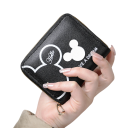 Portafoglio cartone carino 11 x 9 x 2 cm Portafoglio mini da donna con zip Stile giapponese e coreano Pelle sintetica Grande capacità 2