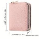 Portafoglio da donna 11,5 x 8,5 x 4 cm Due tasche con zip Superficie decorata Pelle sintetica Design compatto per uso quotidiano 5