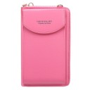 Portafoglio da donna a spalla in PU pelle 18 x 11 x 4 cm Con tasca sotto il risvolto e scomparto con zip Piccola borsa con cintura 6