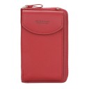 Portafoglio da donna a spalla in PU pelle 18 x 11 x 4 cm Con tasca sotto il risvolto e scomparto con zip Piccola borsa con cintura 2