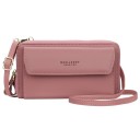 Portafoglio da donna a spalla orizzontale Due scomparti con zip Tasca frontale con patta Tracolla 62 cm con fibbia PU pelle 5