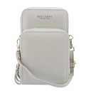Portafoglio da donna a tracolla in verticale Due scomparti con zip Tracolla regolabile con fibbia Laccetto per polso PU pelle 19 x 11 x 5 5