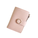 Portafoglio da donna pieghevole 9 x 12,5 x 2 cm Chiusura a fibbia Tasca con zip Pelle sintetica di alta qualità Design pratico 11