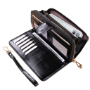 Portafoglio da donna pieghevole con zip 10 x 19,5 x 3,5 cm Grande capacità Pelle sintetica effetto oleoso Manico 2