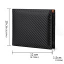 Portafoglio da uomo in PU 12 x 10 cm con tasca con zip Portafoglio elegante per carte, contante e monete Accessorio pratico 2