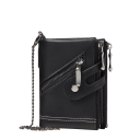 Portafoglio da uomo pieghevole con RFID 12 x 10 x 3 cm Catena Tasche con zip Pelle sintetica Protezione sicura delle carte 10