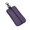 Portafoglio da viaggio per chiavi in vera pelle con zip Moschettone in metallo Anello per chiavi all'interno Dimensioni 12 x 7,6 x 1,8 2