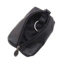 Portafoglio da viaggio per chiavi in vera pelle con zip Moschettone in metallo Anello per chiavi all'interno Dimensioni 12 x 7,6 x 1,8 6