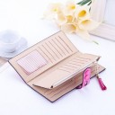 Portafoglio lungo da donna con cinturino a scatto e nappina decorativa Aspetto scamosciato Tasche per carte Pelle PU 19 x 9,5 x 2,5 cm 9