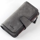 Portafoglio lungo da donna in pelle sintetica 18,8 x 10,5 x 1,8 cm Aspetto scamosciato Chiusura con laccio Tasca con zip Scomparti 10