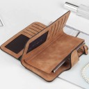 Portafoglio lungo da donna in pelle sintetica 18,8 x 10,5 x 1,8 cm Aspetto scamosciato Chiusura con laccio Tasca con zip Scomparti 12
