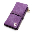 Portafoglio lungo da donna in pelle sintetica 18 x 9 x 2,5 cm Chiusura con cinturino Tasca con zip Scomparti per carte Finestra 1