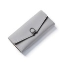 Portafoglio lungo da donna in pelle sintetica Pattina a busta asimmetrica Fibbia decorativa metallica scura Forma piatta e sottile 19 x 3