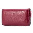 Portafoglio lungo da donna in pelle vera Chiusura con zip tutto intorno Slot per carte Tasca interna con zip Scomparti per banconote 20 x 4