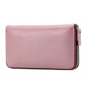 Portafoglio lungo da donna in pelle vera Chiusura con zip tutto intorno Slot per carte Tasca interna con zip Scomparti per banconote 20 x 2