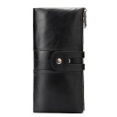 Portafoglio lungo da donna in vera pelle 19,2 x 10 x 2 cm Chiusura con bottone a pressione Tasche con zip Scomparti per carte Finestra 1