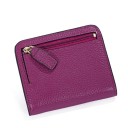 Portafoglio mini da donna in pelle PU Forma pieghevole con tasca con zip sul lato anteriore Texture granulosa Dimensioni 10,5 x 9 cm 4