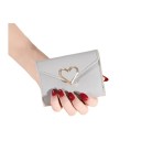 Portafoglio mini da donna pieghevole 9 x 2 x 12 cm Pelle sintetica Vari colori Portafoglio compatto con cuore per carte e monete 2