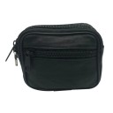 Portafoglio mini da viaggio per monete con due scomparti con zip Anello per chiavi Dimensioni compatte 10 x 7,5 x 4,5 cm In tasca o nella borsa 2