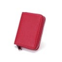 Portafoglio per carte e documenti in vera pelle con tasche a fisarmonica Compatto design da viaggio con zip perimetrale 10,5 x 2,5 x 8 3