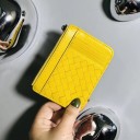 Portafoglio piatto da donna per carte in pelle PU Motivo intrecciato Scomparti per carte sul davanti Tasca con zip Dimensioni 12 x 9 cm 7