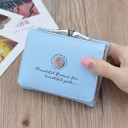 Portafoglio piccolo da donna con rosa e telaio metallico per monete Slot per carte Scomparto per banconote Pelle sintetica 10 x 9 x 3,2 cm 4