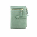 Portafoglio piccolo da donna in ecopelle verticale Chiusura con cinturino a bottone a pressione Tasca frontale con zip Zip laterale 6