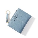 Portafoglio piccolo da donna in pelle sintetica Pieghevole con zip per monete Anello con gancio Slot per carte e finestra per documenti 4