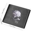 Portafoglio pieghevole con teschio 11,5 x 9,3 x 1,4 cm Polivinile Design compatto Portafoglio per carte, banconote e monete 5