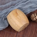Portaspazzolino in bambù Supporto compatto a forma di barile con apertura per il manico Base piatta Dimensioni 4 x 4 cm Per il bagno 6