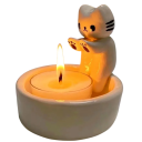 Portavelas de cerámica para vela de té Portavelas decorativo aromaterapéutico Gato blanco sentado Calentando patas Decoración de diseño 2
