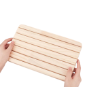 Porte-bijoux en bois avec 6 fentes pour boucles d'oreilles et cartes, support de table pour bijoux, photos et cartes 1