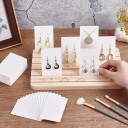 Porte-bijoux en bois avec 6 fentes pour boucles d'oreilles et cartes, support de table pour bijoux, photos et cartes 3