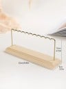 Porte-boucles d'oreilles avec base en bois 22 × 12 × 5 cm support en métal pour bijoux avec encoches organisateur de table pour l'exposition 2
