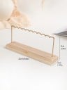 Porte-boucles d'oreilles avec base en bois 22 × 9 × 5 cm support en métal pour bijoux avec encoches organisateur de bureau pour exposer des boucles 2