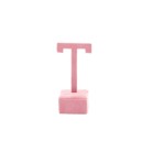 Porte-boucles d'oreilles en velours en forme de T 12,5 × 5 × 5 cm support en velours rose présentoir à bijoux support de table pour exposer 1