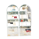 Porte-boucles d'oreilles et bijoux en plastique Double organisateur pliable 28 × 10 cm support de rangement pour boucles d'oreilles, colliers et petits bijoux 2