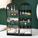 Porte-boucles d'oreilles et bijoux en plastique Double organisateur pliable 28 × 10 cm support de rangement pour boucles d'oreilles, colliers et petits bijoux 5