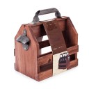 Porte-bouteilles rétro en bois avec ouvre-bouteille 1
