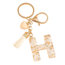 Porte-chaves com iniciais brancas e coração 4 cm Chaveiro de resina Adorno decorativo para bolsa Mochila Presente 8