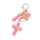 Porte-chaves de Resina Liga de Zinco Cruz e Borboleta Chaveiro Metálico Adorno Decorativo para Bolsa Mochila Presente para Mulheres 3
