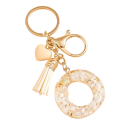 Porte-chei cu inițiale albe și inimioară 4 cm Cheie din rășină Accesoriu decorativ pentru geantă Rucsac Cadou 14