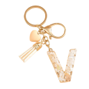 Porte-chei cu inițiale albe și inimioară 4 cm Cheie din rășină Accesoriu decorativ pentru geantă Rucsac Cadou 20