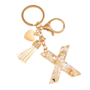 Porte-chei cu inițiale albe și inimioară 4 cm Cheie din rășină Accesoriu decorativ pentru geantă Rucsac Cadou 22