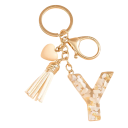 Porte-chei cu inițiale albe și inimioară 4 cm Cheie din rășină Accesoriu decorativ pentru geantă Rucsac Cadou 23