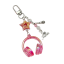 Porte-cheie 5 cm Căști transparente Mini microfon Stea Decorațiune din plastic pentru rucsac Geantă Accesoriu muzical 2
