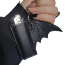 Porte-clés 7,6 x 11 cm Cuir synthétique Chauve-souris Étui à clés avec attache en métal Housse de protection Accessoire stylé 2