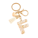 Porte-clés avec initiales blanches et cœur 4 cm Porte-clés en résine Décoration pour sac à main Sac à dos Cadeau 6